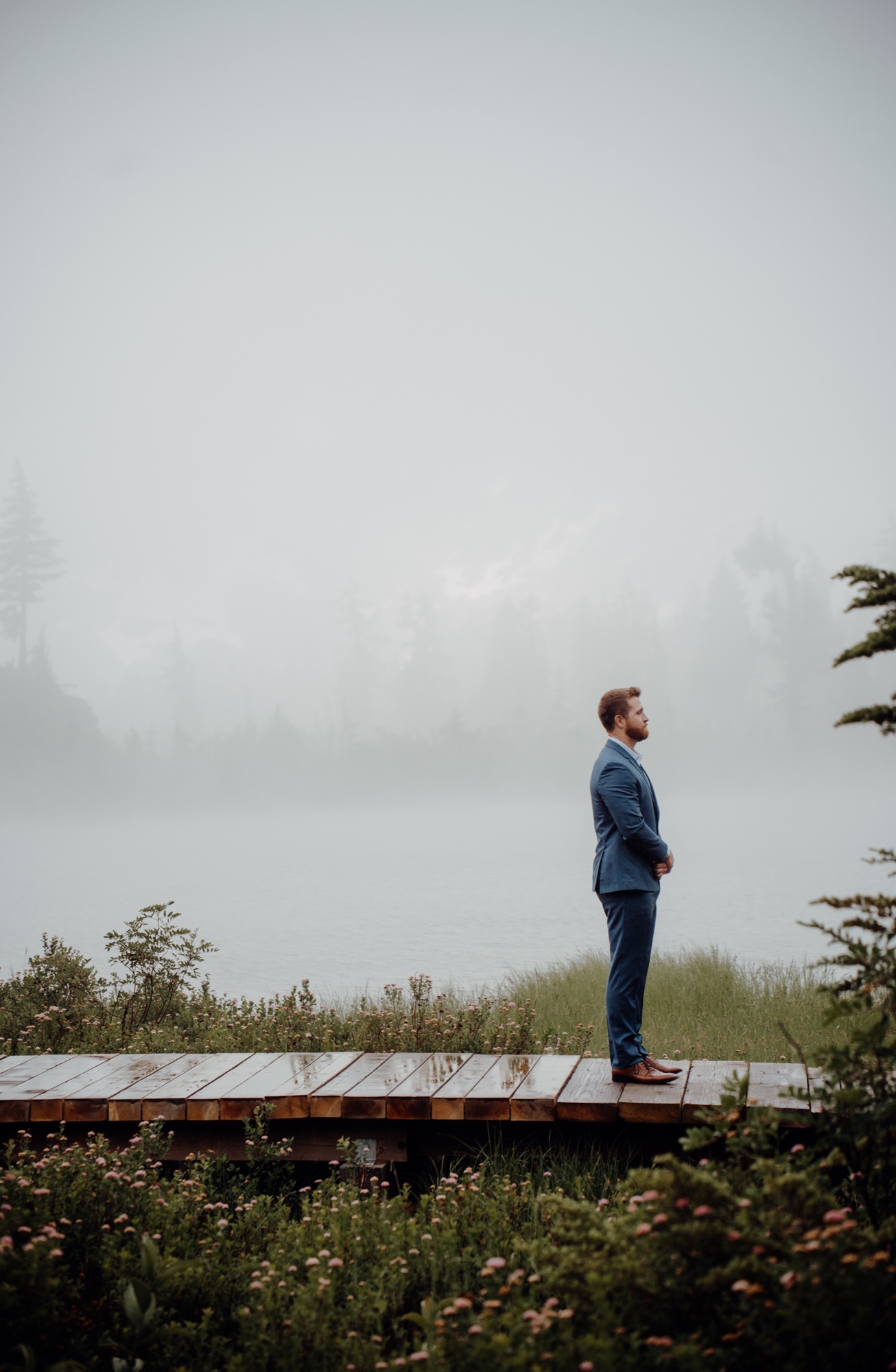 Kyle & Sahale destination session at Picture Lake, Mount Baker, WA