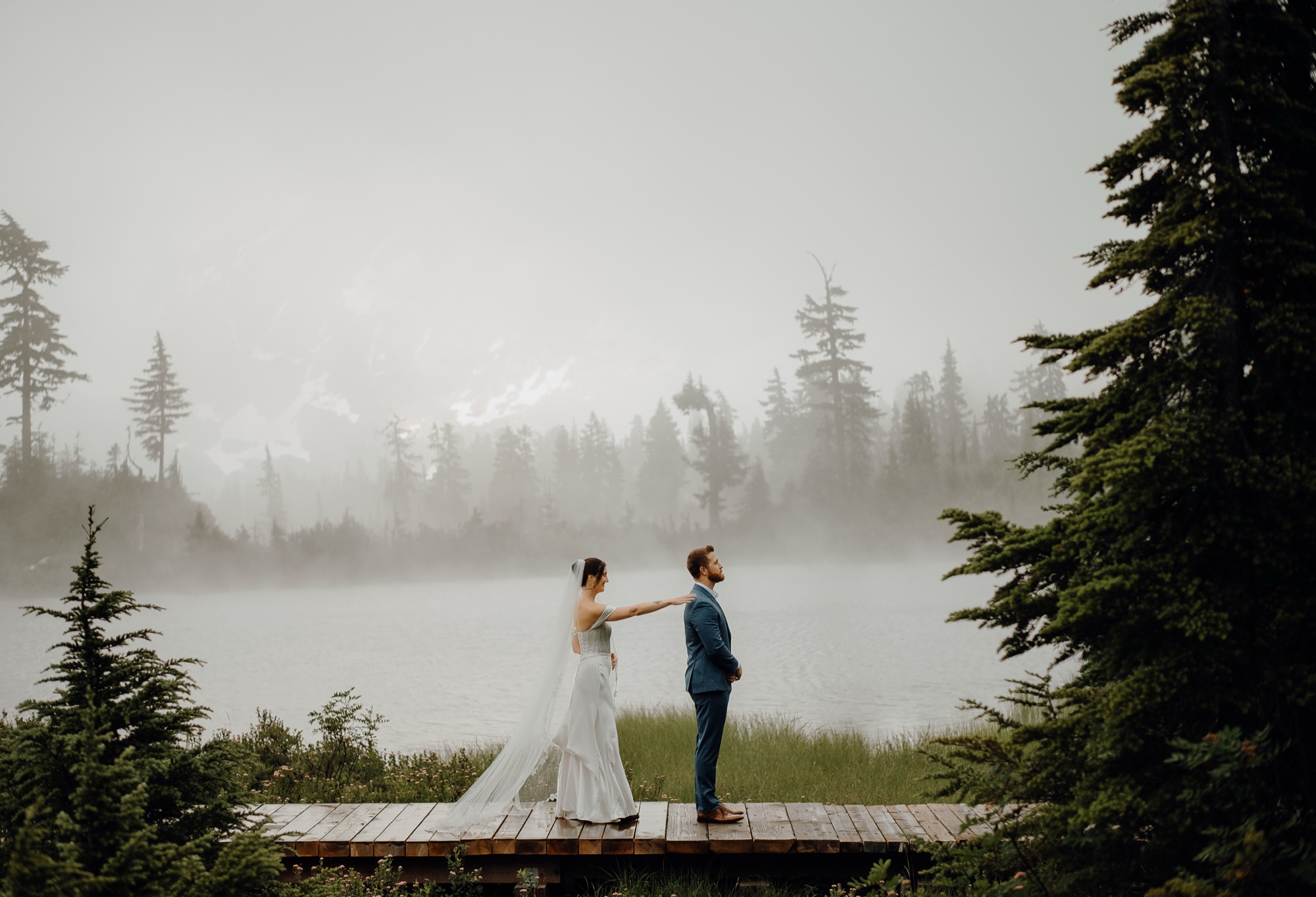 Kyle & Sahale destination session at Picture Lake, Mount Baker, WA