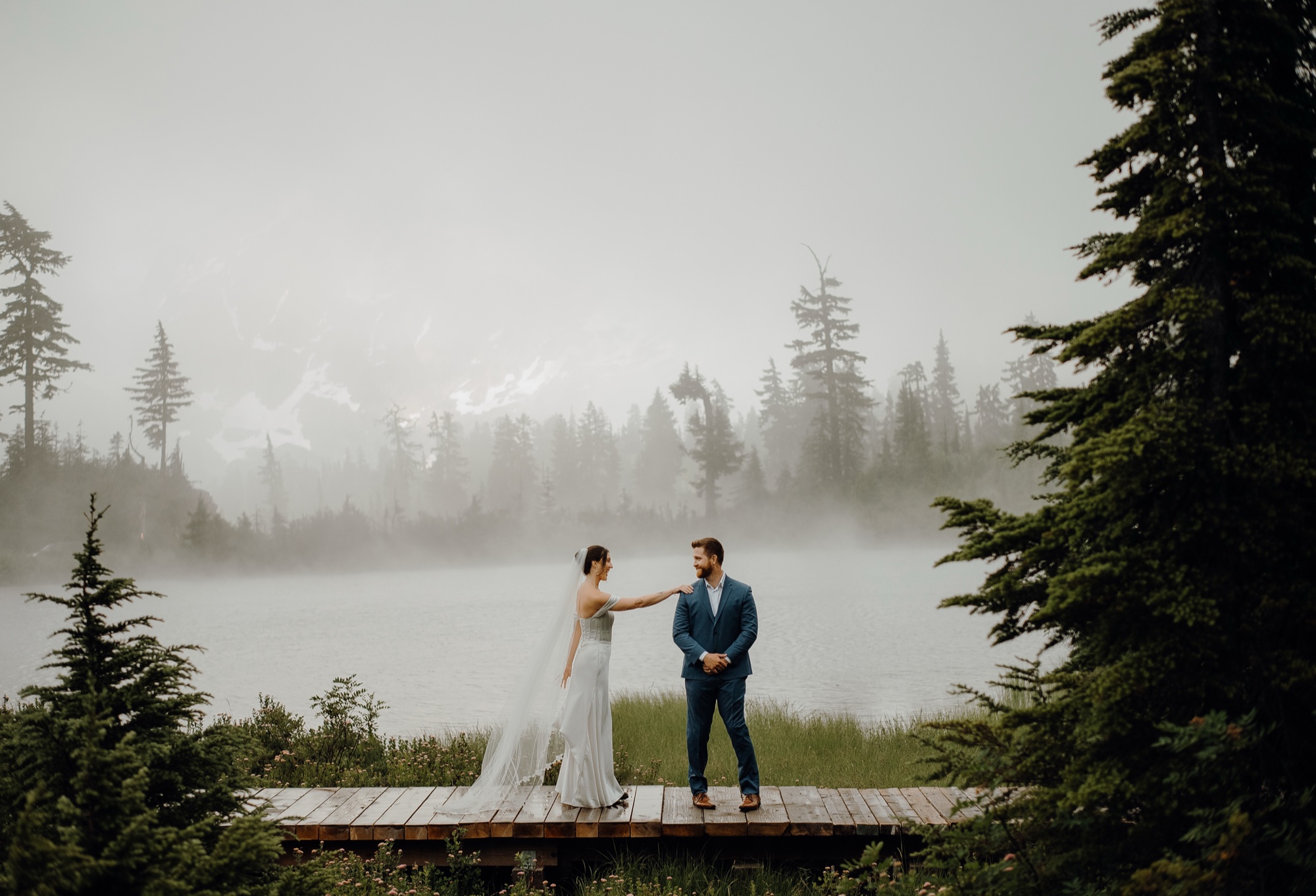 Kyle & Sahale destination session at Picture Lake, Mount Baker, WA