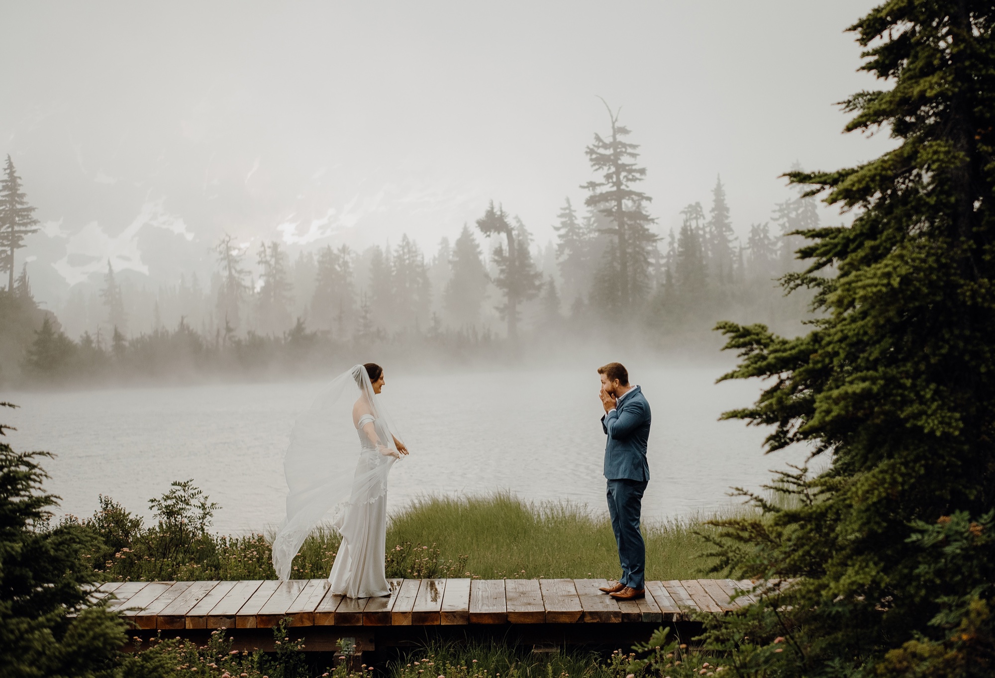 Kyle & Sahale destination session at Picture Lake, Mount Baker, WA