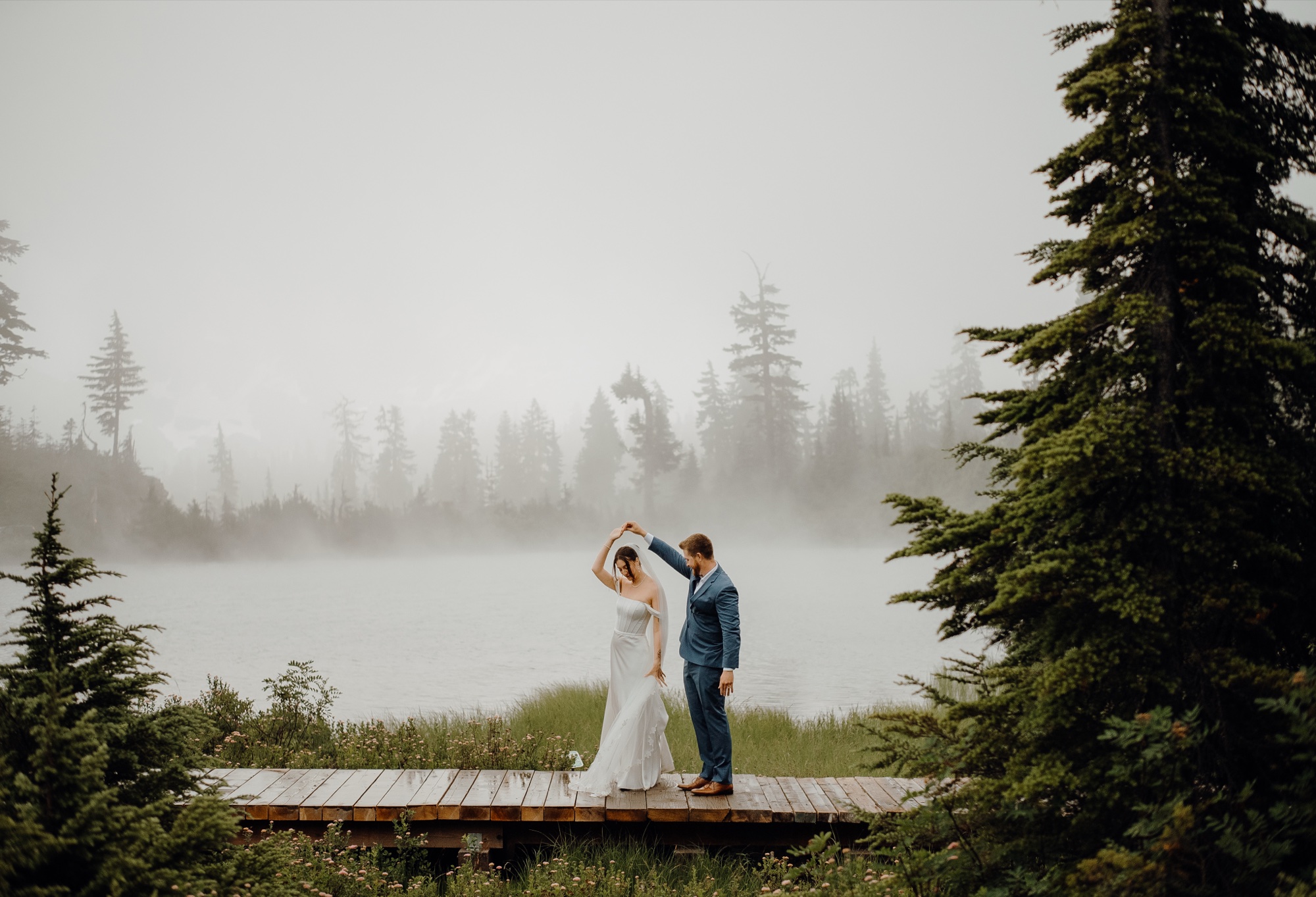 Kyle & Sahale destination session at Picture Lake, Mount Baker, WA