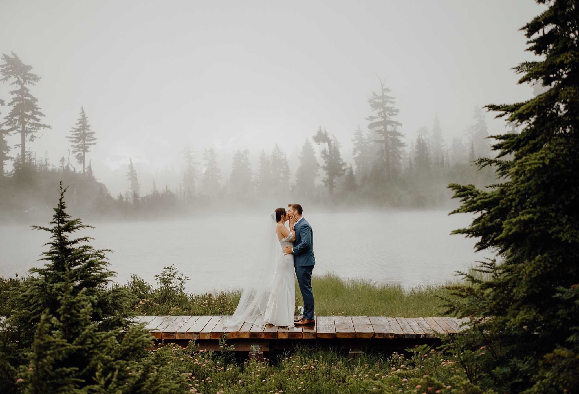 Kyle & Sahale destination session at Picture Lake, Mount Baker, WA