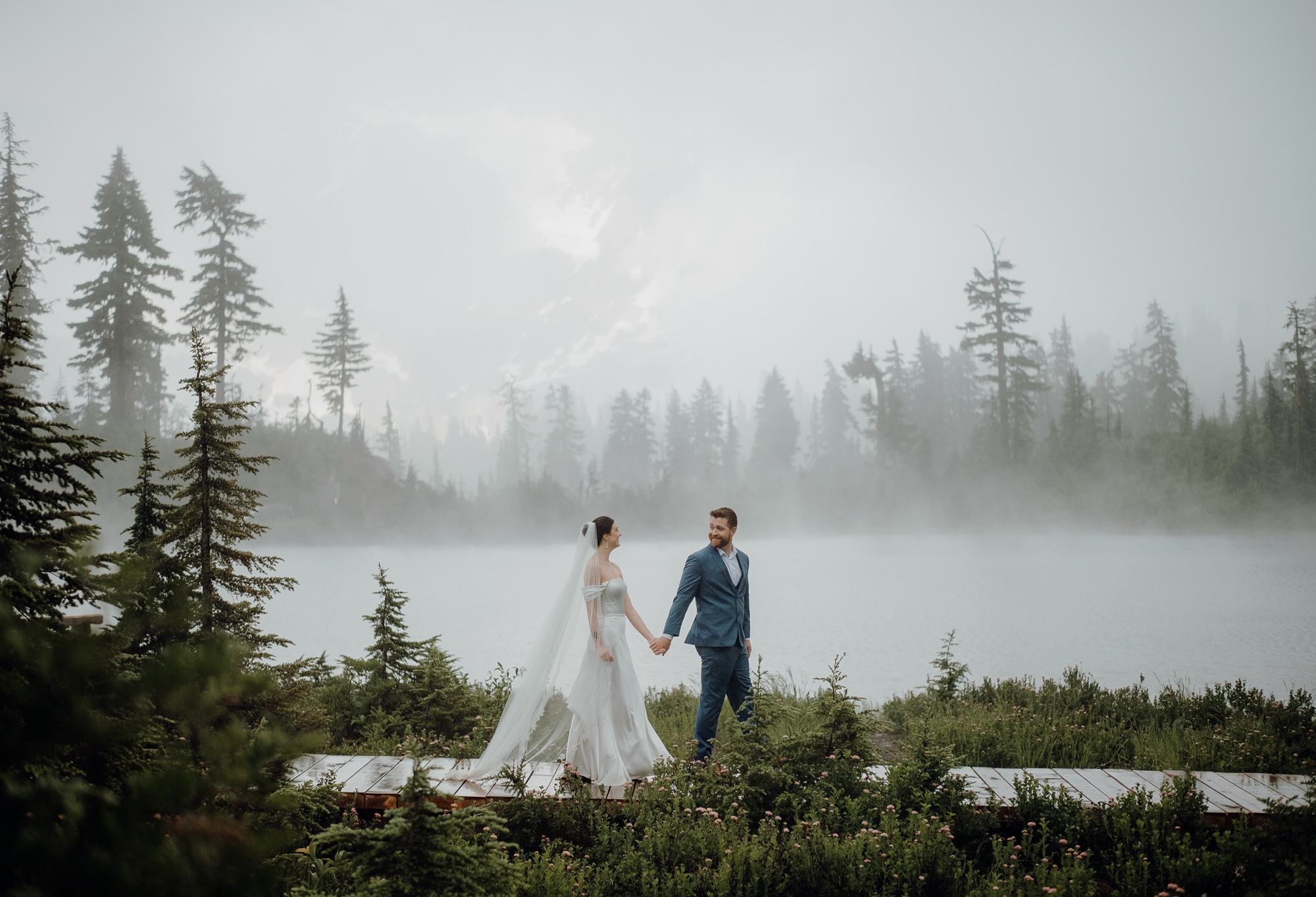 Kyle & Sahale destination session at Picture Lake, Mount Baker, WA