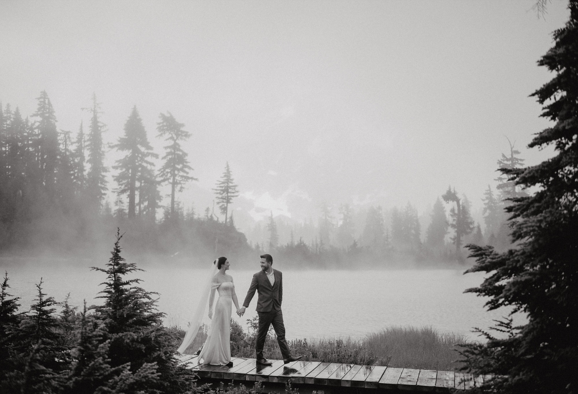 Kyle & Sahale destination session at Picture Lake, Mount Baker, WA