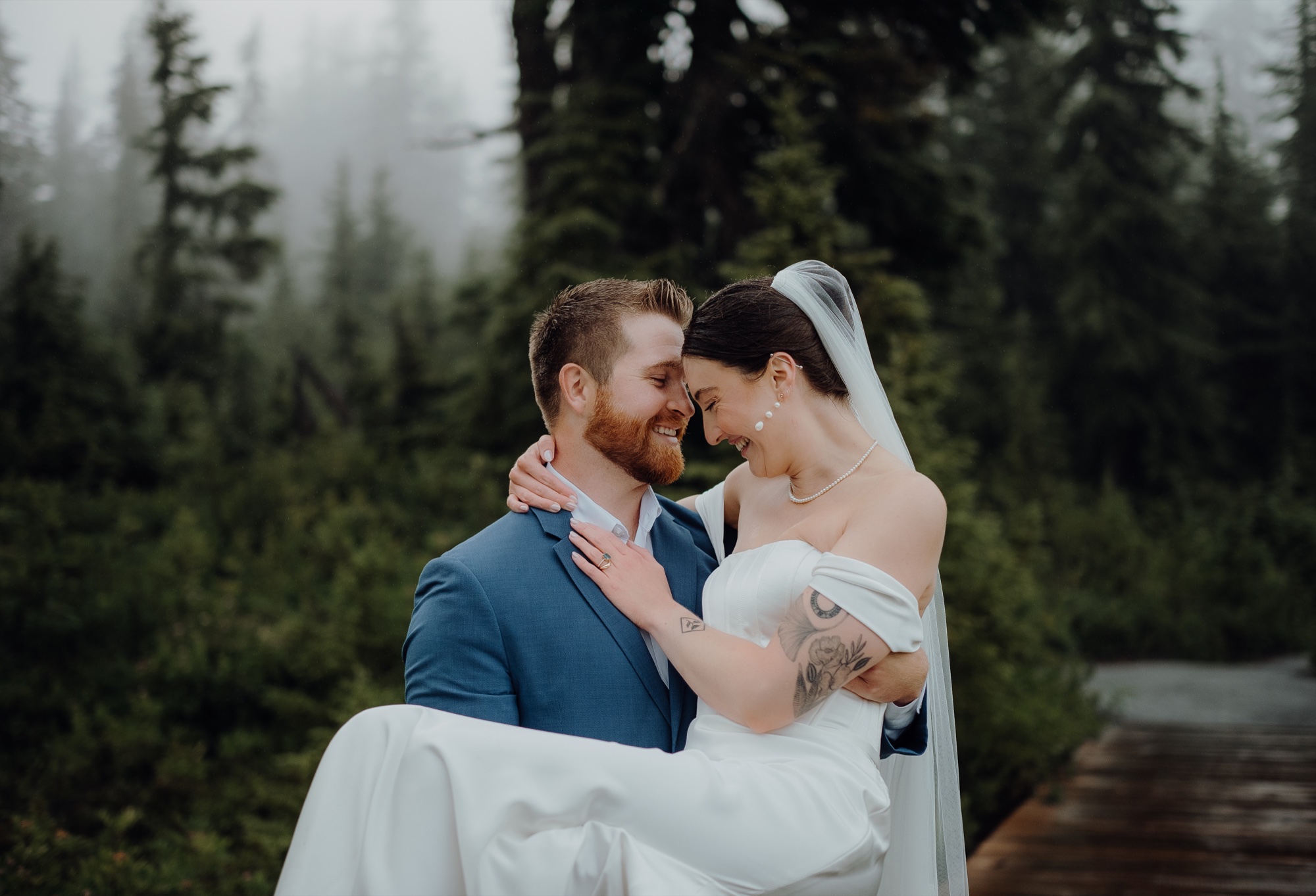 Kyle & Sahale destination session at Picture Lake, Mount Baker, WA