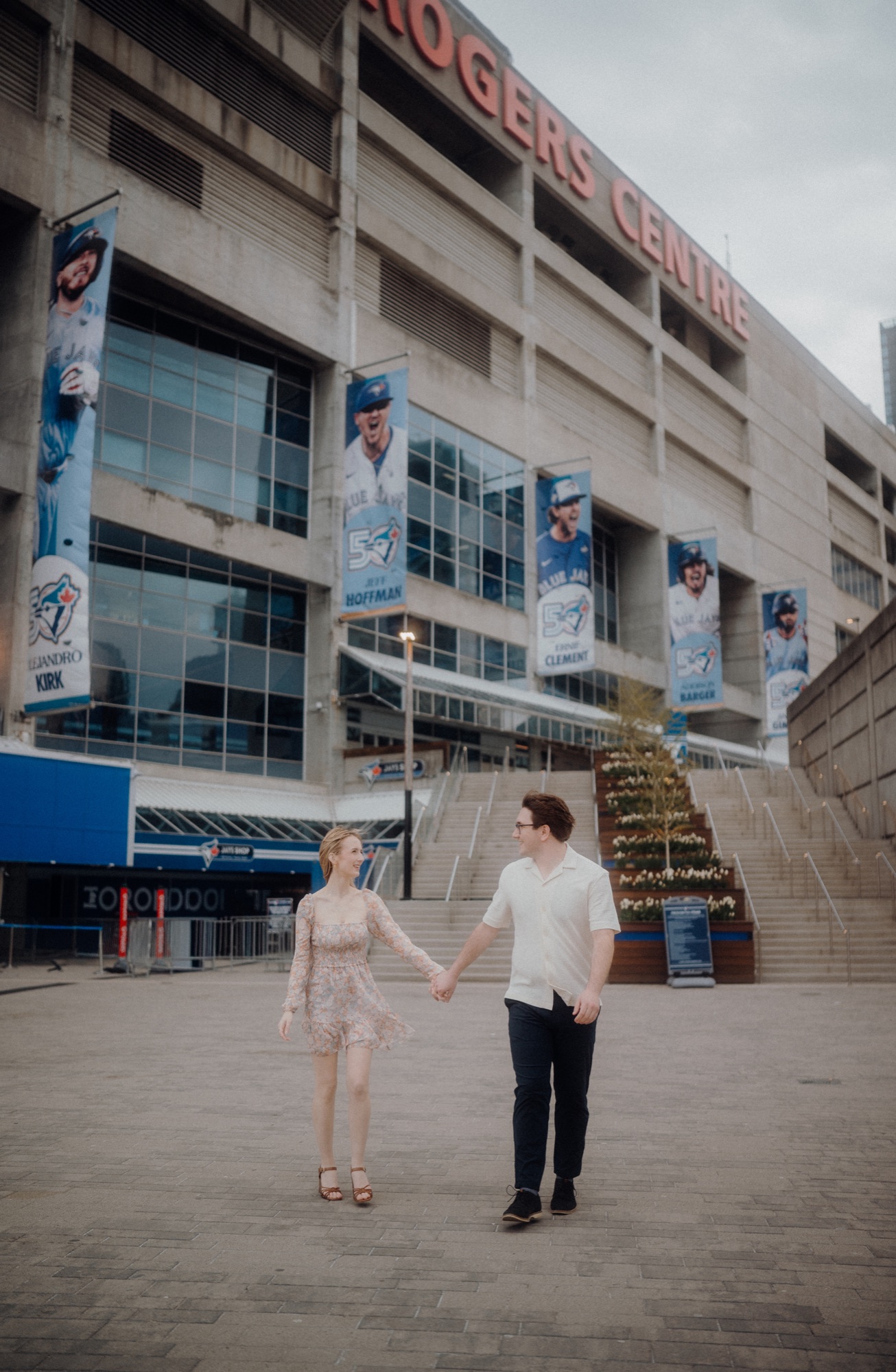 David and Alyana engagement session at the Rogers Centre in Toronto