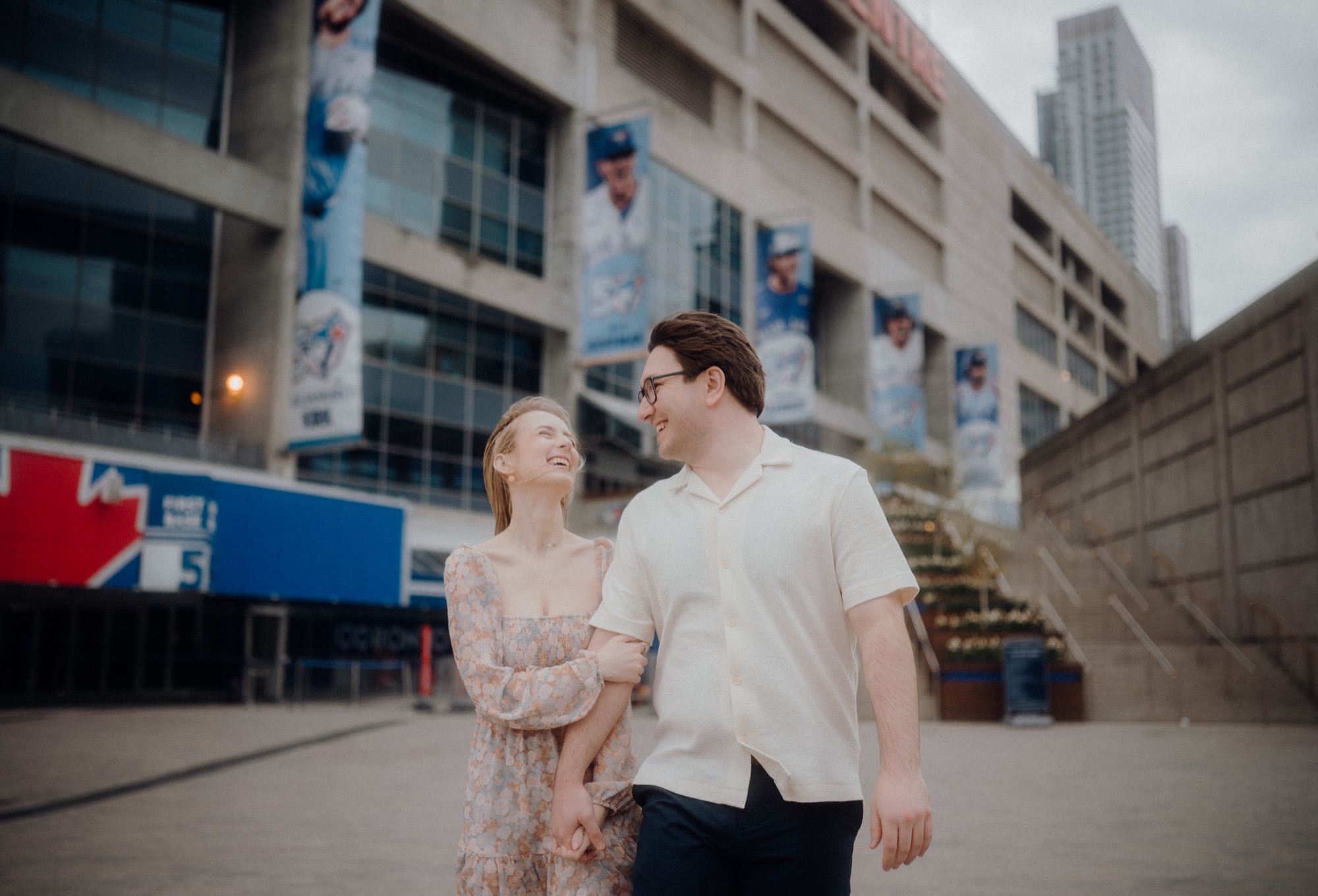 David and Alyana engagement session at the Rogers Centre in Toronto