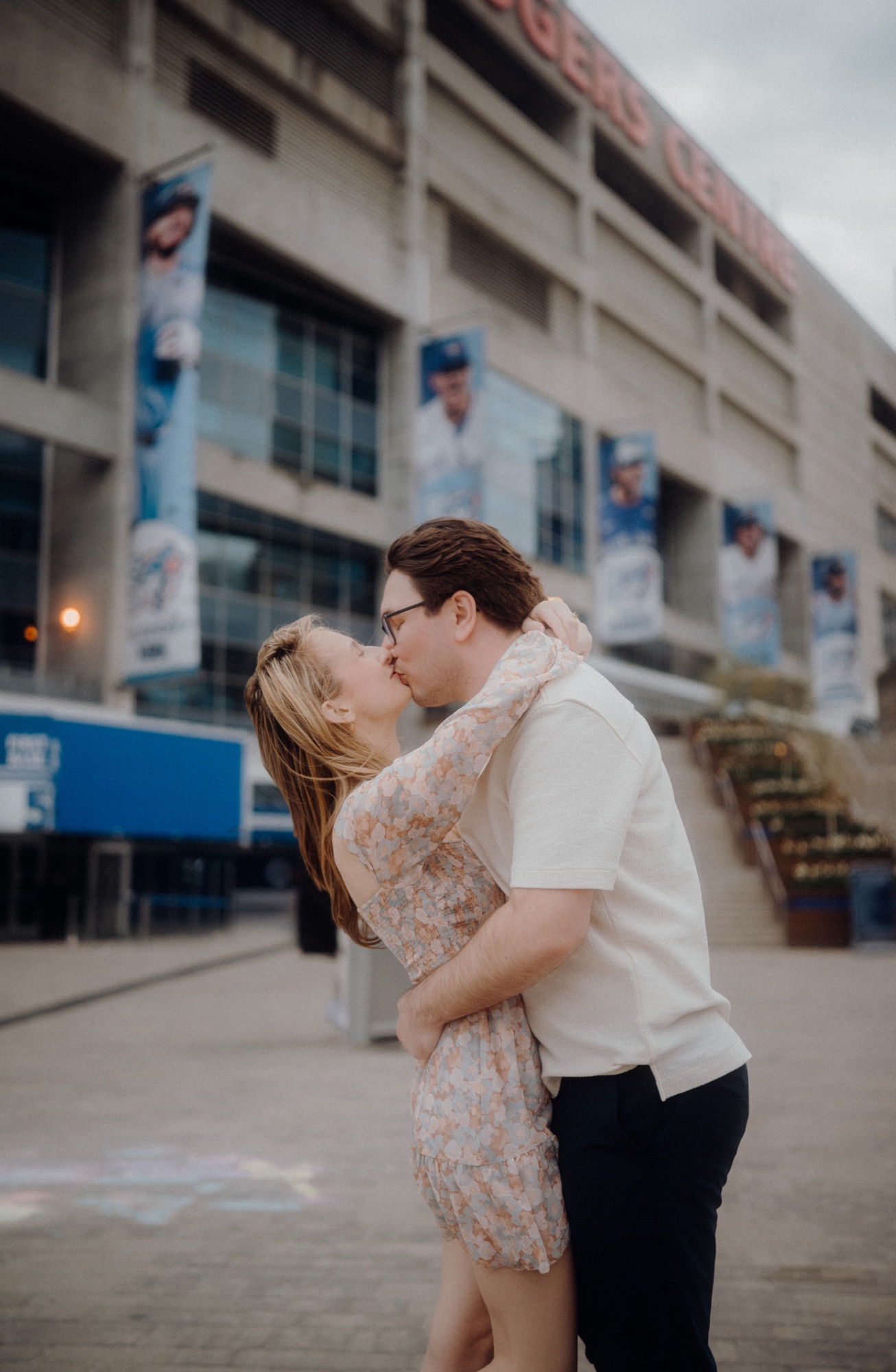 David and Alyana engagement session at the Rogers Centre in Toronto