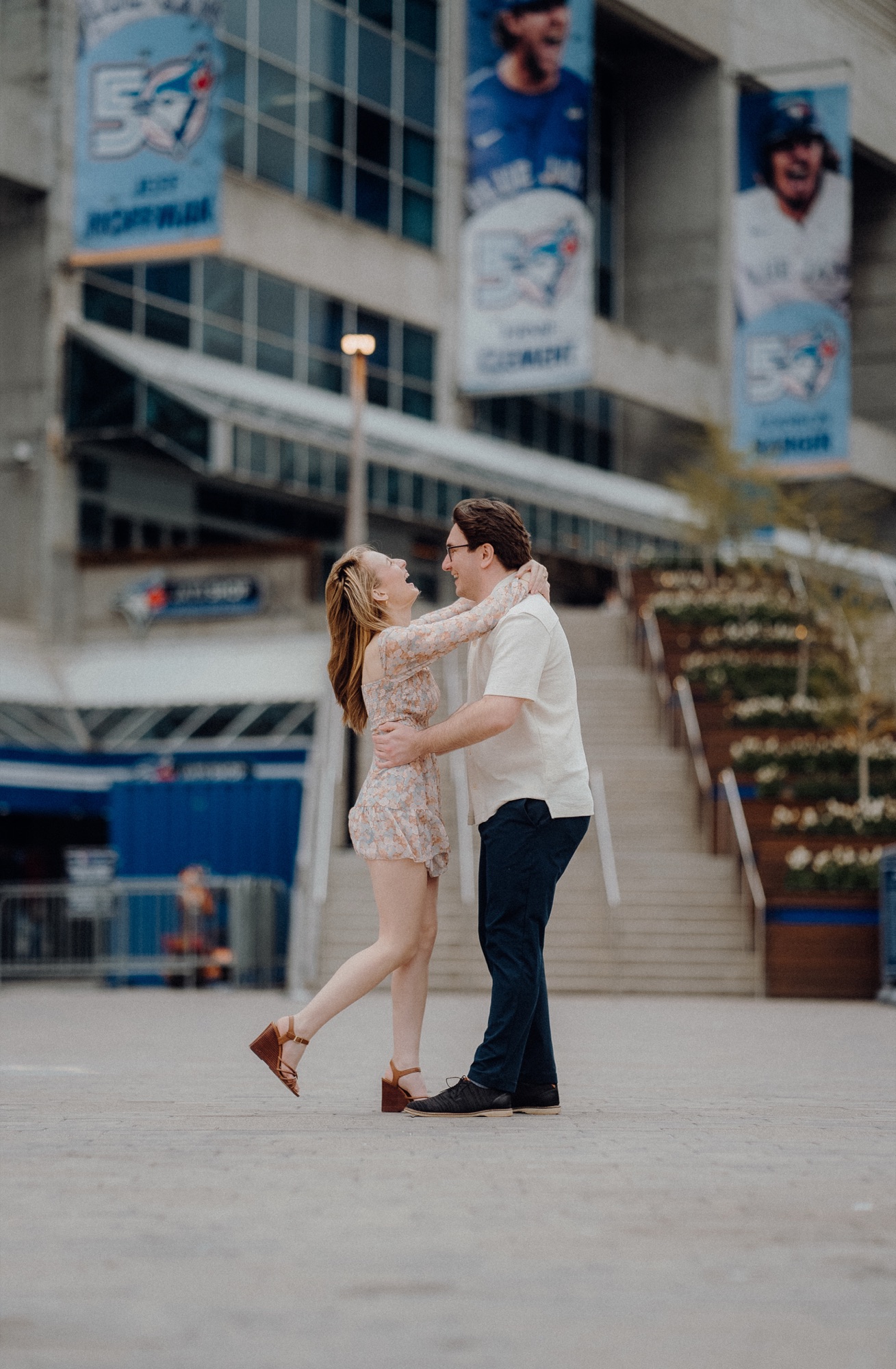 David and Alyana engagement session at the Rogers Centre in Toronto
