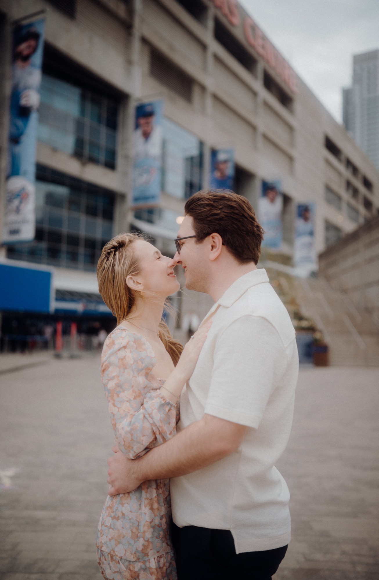 David and Alyana engagement session at the Rogers Centre in Toronto