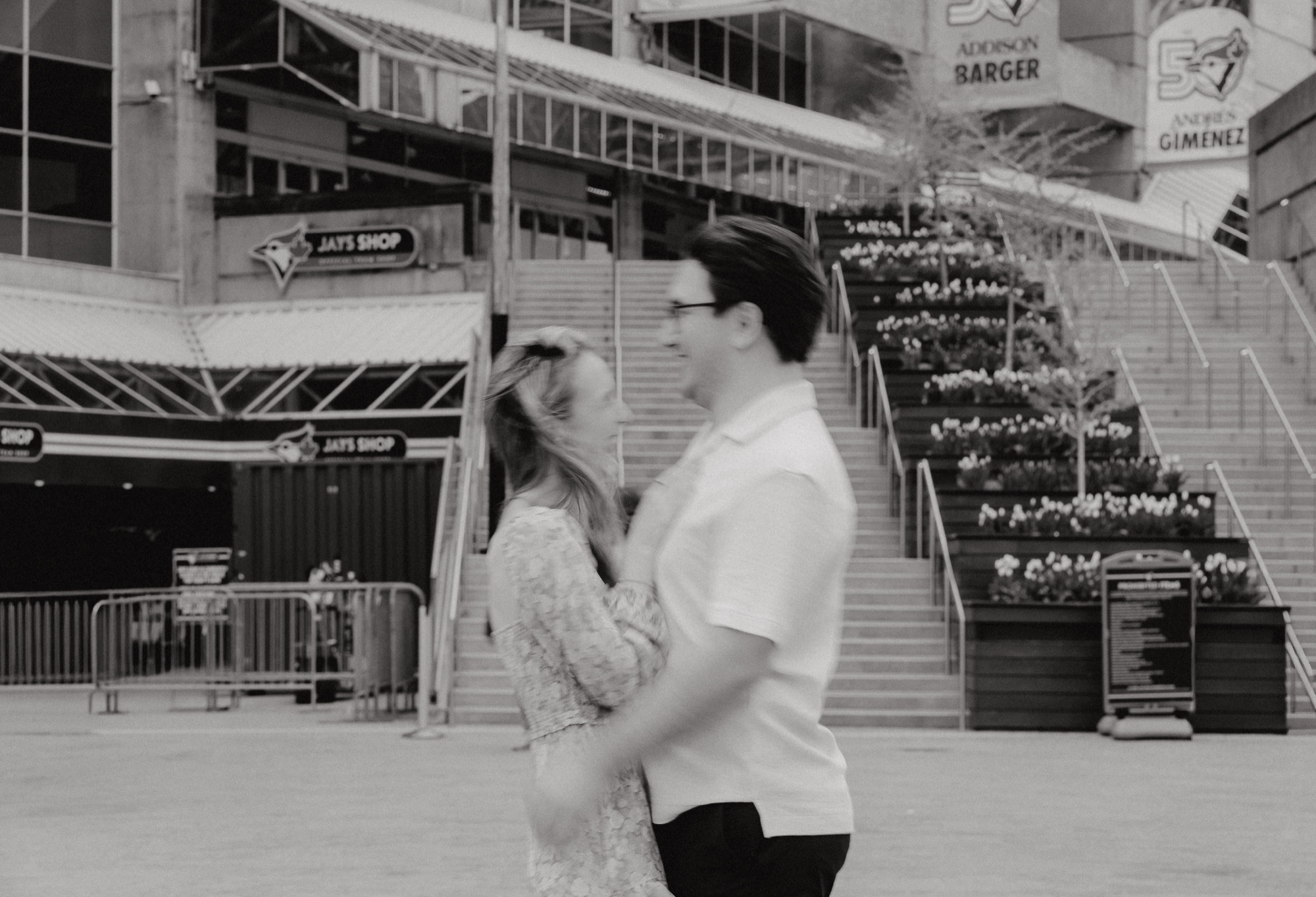 David and Alyana engagement session at the Rogers Centre in Toronto