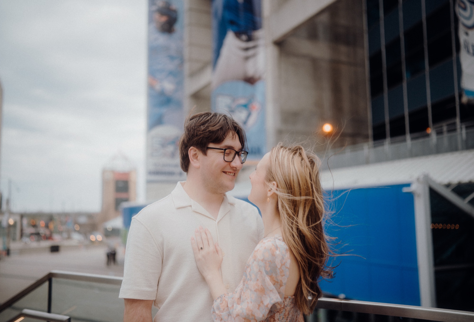 David and Alyana engagement session at the Rogers Centre in Toronto