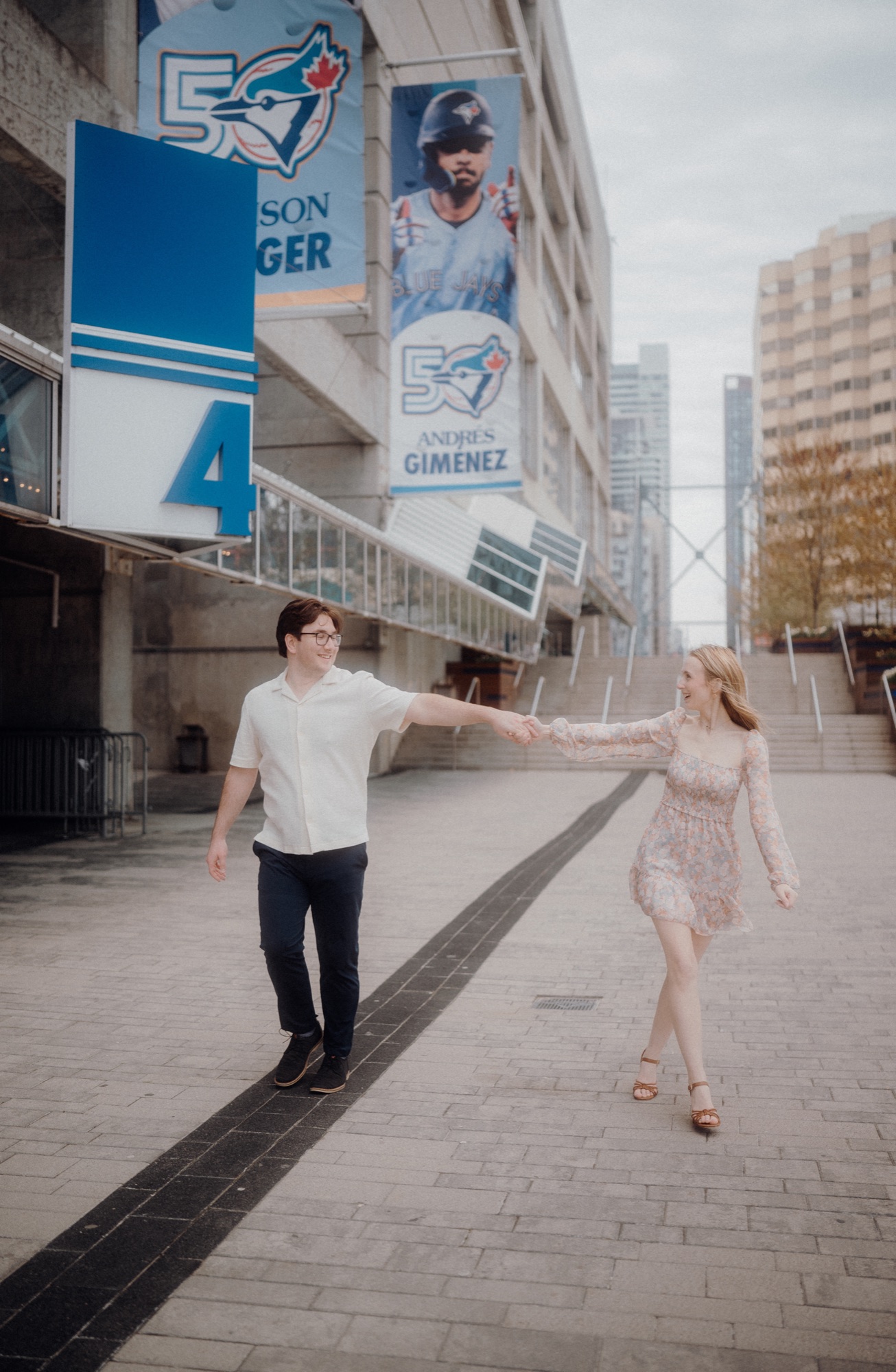 David and Alyana engagement session at the Rogers Centre in Toronto