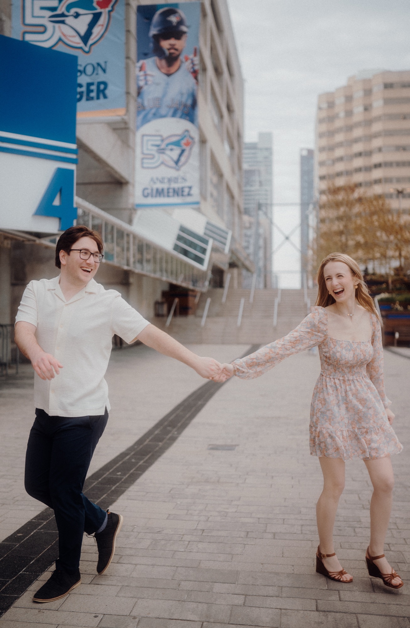 David and Alyana engagement session at the Rogers Centre in Toronto
