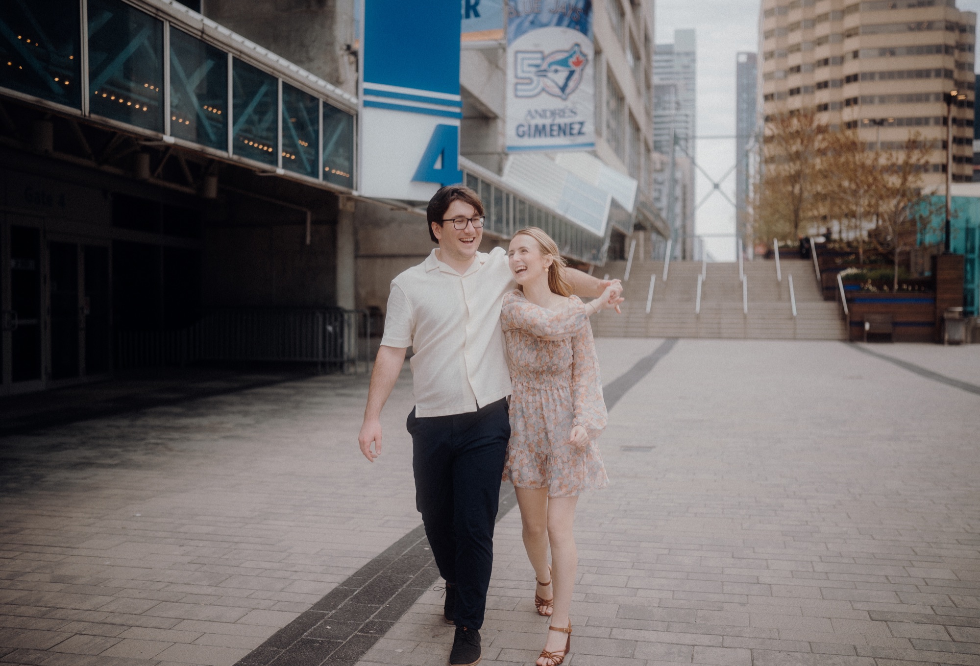 David and Alyana engagement session at the Rogers Centre in Toronto