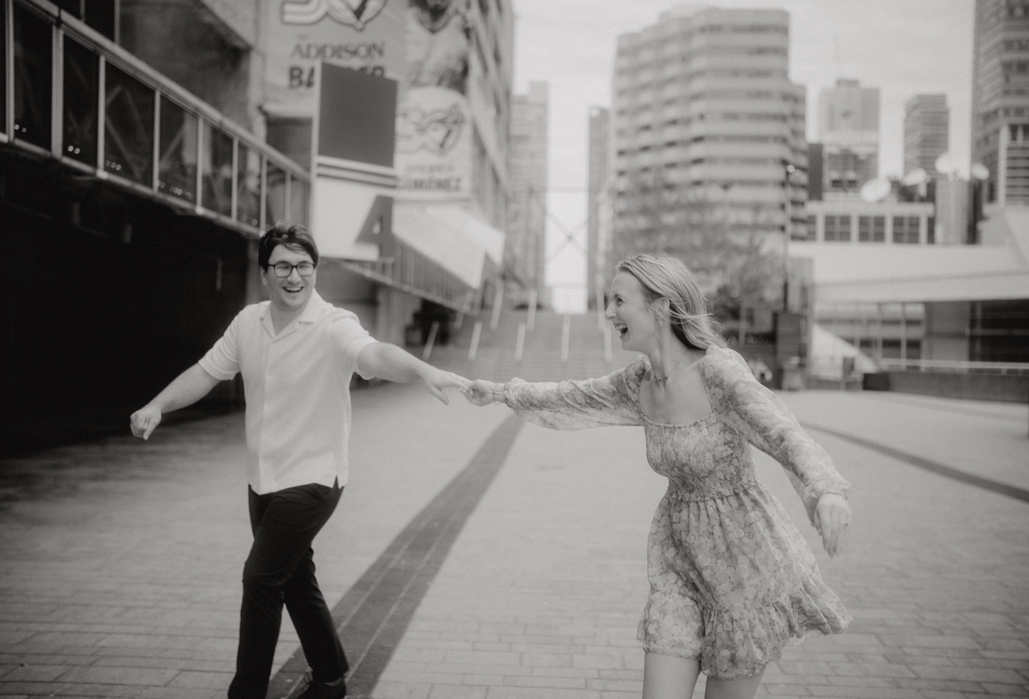 David and Alyana engagement session at the Rogers Centre in Toronto