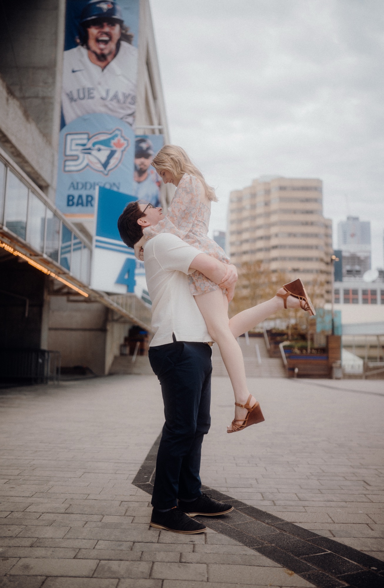 David and Alyana engagement session at the Rogers Centre in Toronto