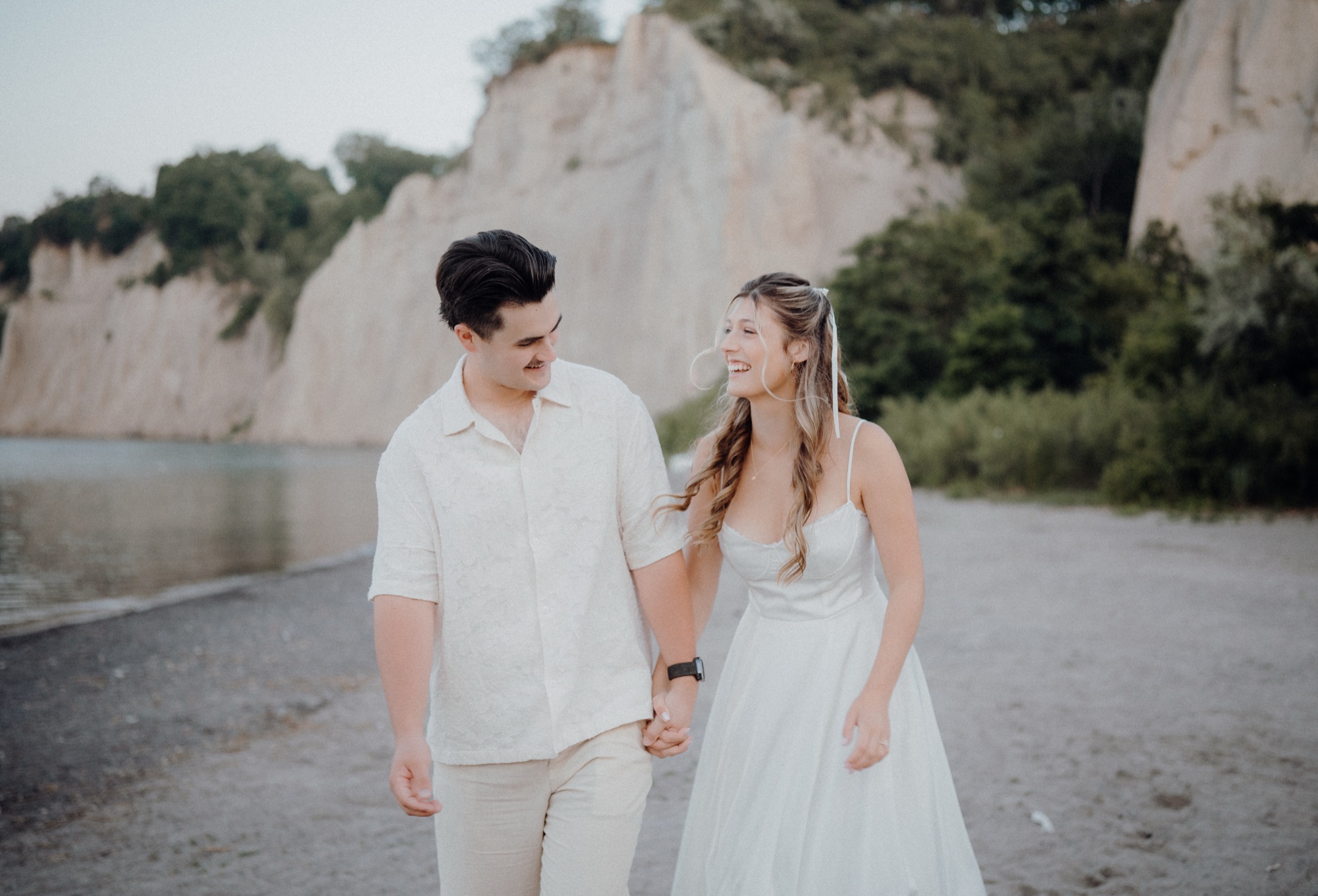 Zach & Heather sunrise engagement session at the Scarborough Bluffs, Toronto