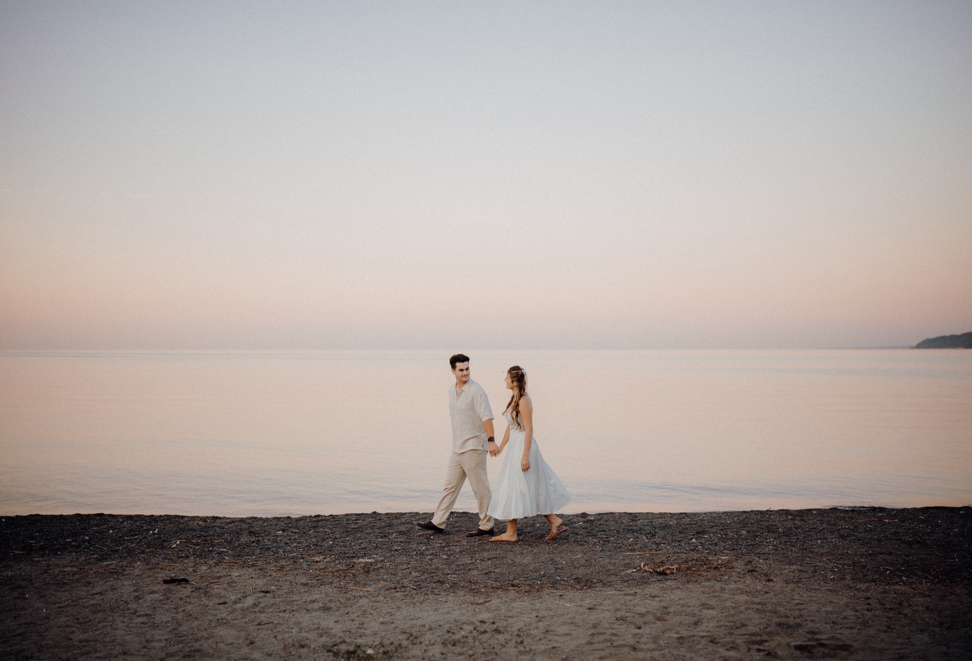 Zach & Heather sunrise engagement session at the Scarborough Bluffs, Toronto